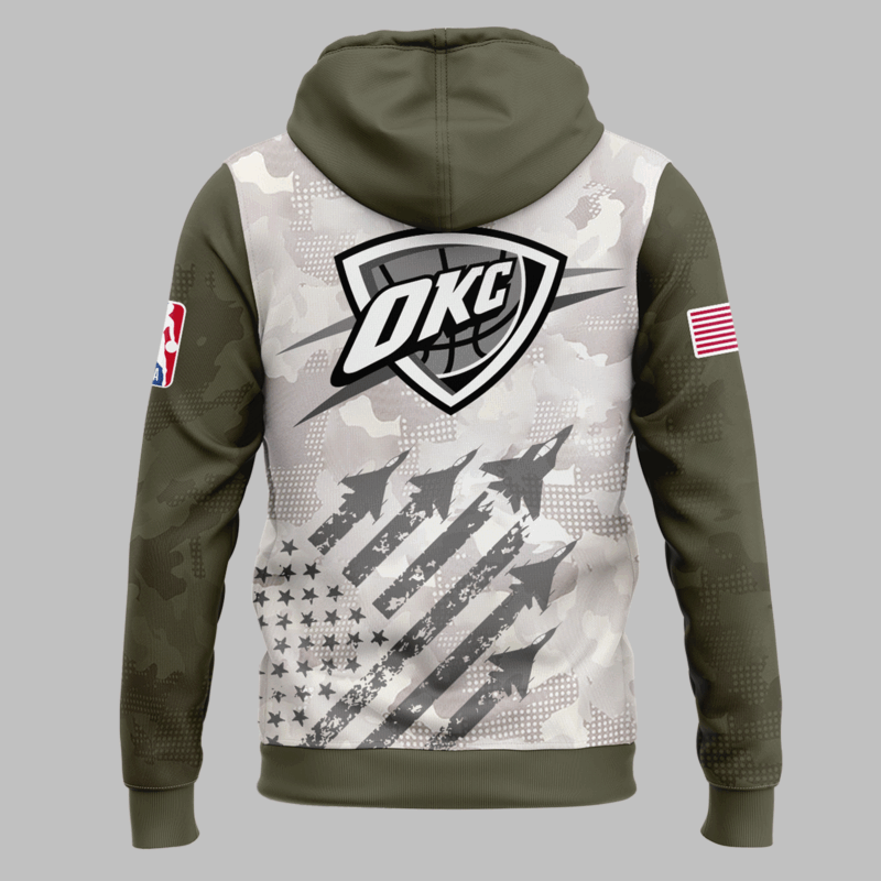 Special New Oklahoma City Thunder Memorial Day Hoodie 2025 - Image 3