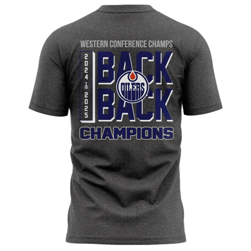 Exclusive Versio Edmonton Oilers Western Conference Back to Back Champs Tshirt - Image 3