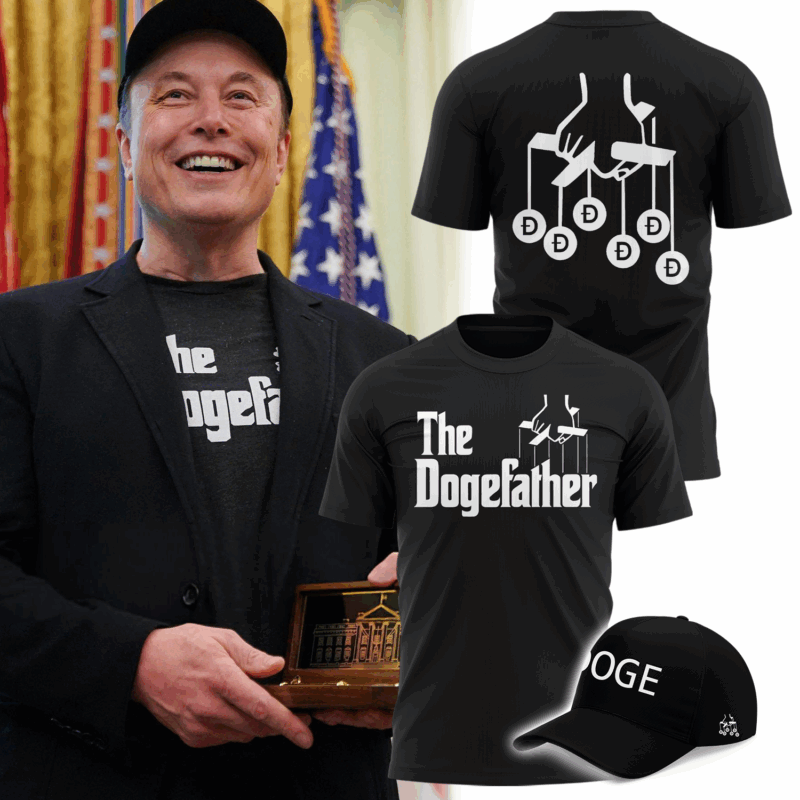 Special New Elon Musk The Dogefather Black Tshirt 2025