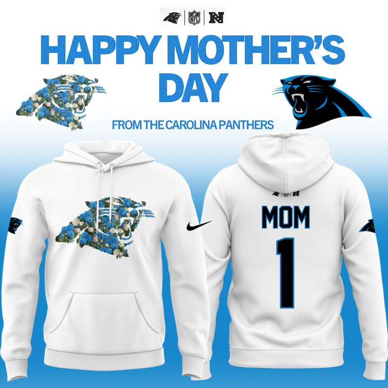 Limited Edition Carolina Panthers Happy Mother’s Day White Hoodie 2025