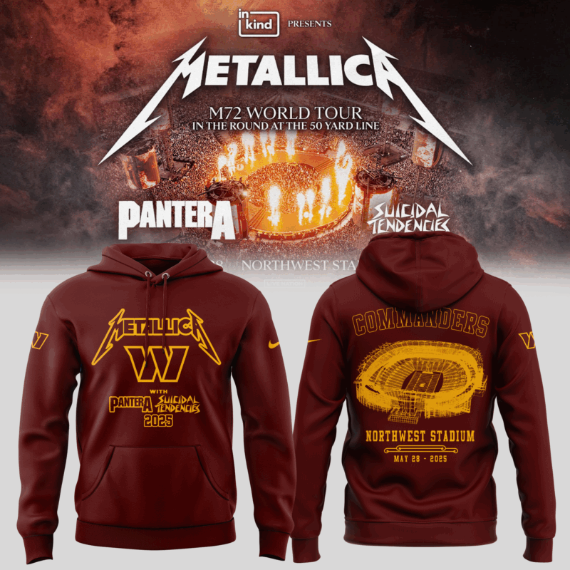 Limited Edition M72 World Tour With Pantera And Suicidal Tendencies x Washington Commanders Hoodie 2025