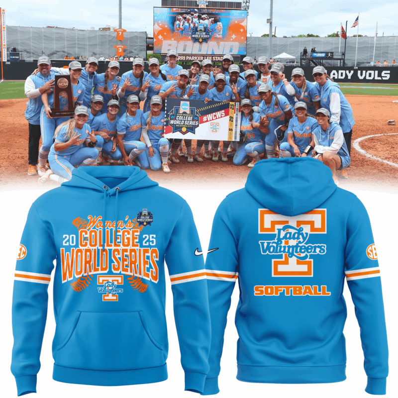 Tennessee Lady Vols 2025 NCAA Softball Women's College World Series   Hoodie