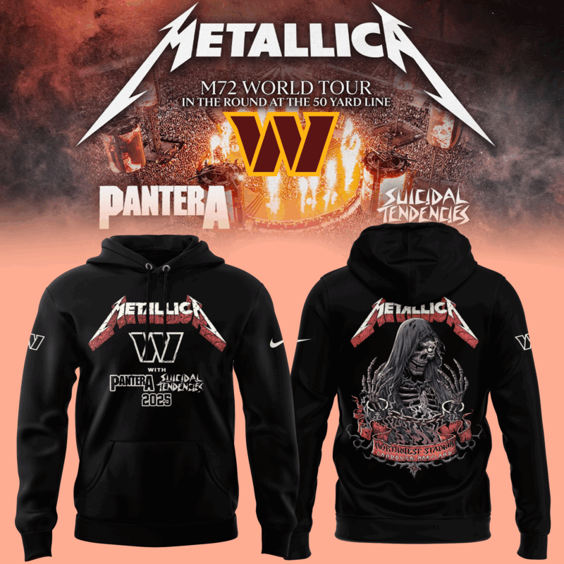 Limited Edition M72 World Tour With Pantera And Suicidal Tendencies x Washington Commanders Hoodie 2025