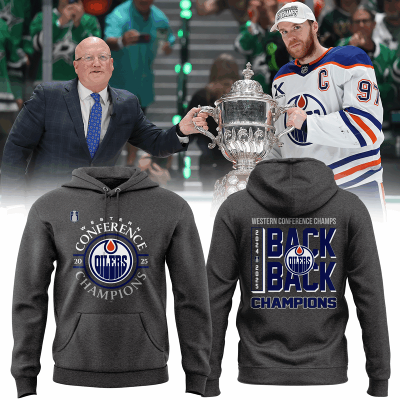 Exclusive Versio Edmonton Oilers Western Conference Back to Back Champs Hoodie