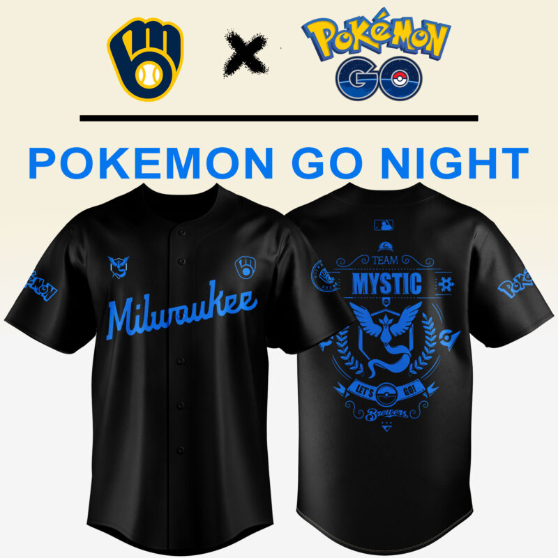 Special New Edition Milwaukee Brewers x Pokemon Team Mystic Baseball Jersey 2025