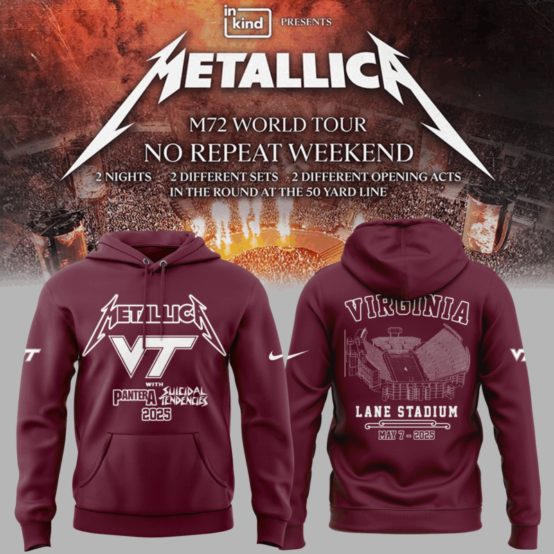 Limited Edition M72 World Tour x Virginia Tech Hokies Hoodie 2025