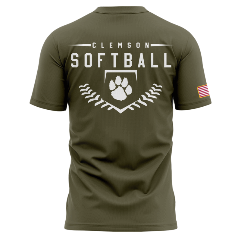 Limited Edition Clemson Softball Military Appreciation Tshirt - Image 3