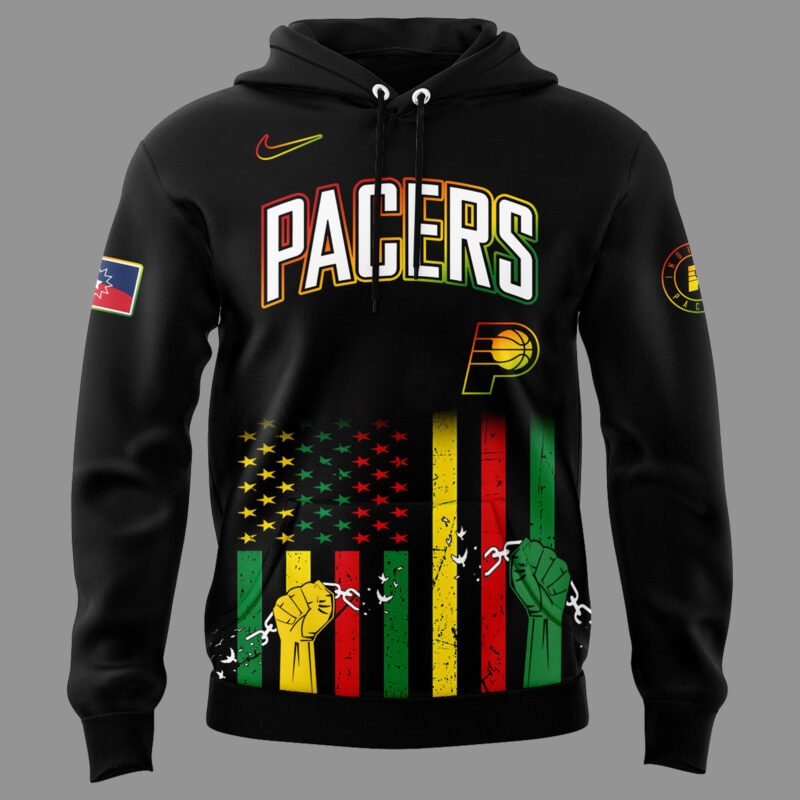 Special New Edition Indiana Pacers JuneTeenth Freedom Hoodie 2025 - Image 2