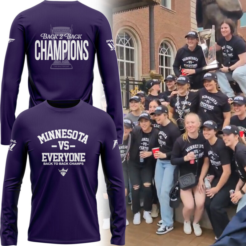 Special 2025 Back 2 Back Champions Minnesota Frost Long Sleeve Shirt - Purple