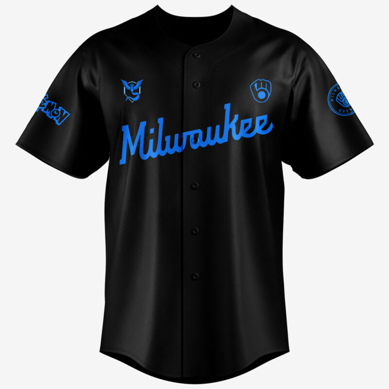 Special New Edition Milwaukee Brewers x Pokemon Team Mystic Baseball Jersey 2025 - Image 2