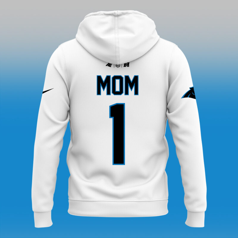Limited Edition Carolina Panthers Happy Mother’s Day White Hoodie 2025 - Image 3
