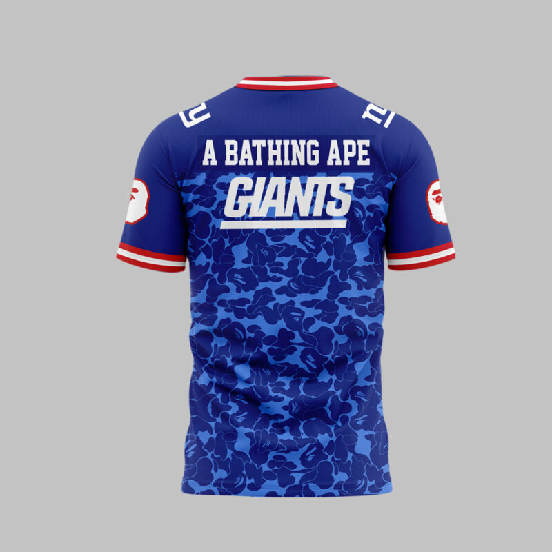 Bape x Mitchell & Ness NFL New York Giants Legacy Jersey Tshirt - Image 3