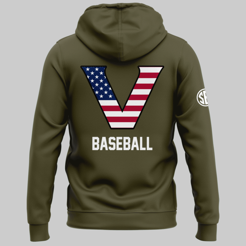 Limited Edition Vanderbilt Baseball Military Appreciation Hoodie 2025 - Image 3