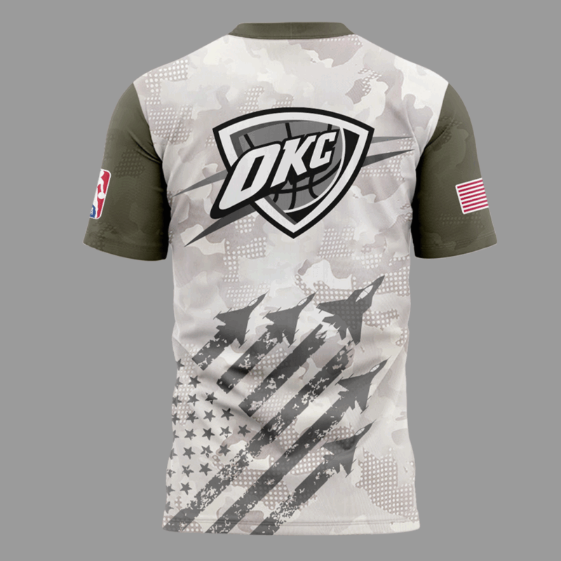 Special New Oklahoma City Thunder Memorial Day T-Shirt 2025 - Image 3