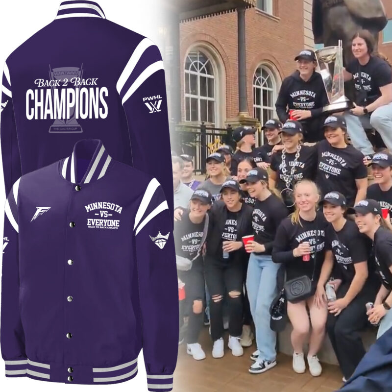 Special 2025 Back 2 Back Champions Minnesota Frost Bomber Jacket - Purple