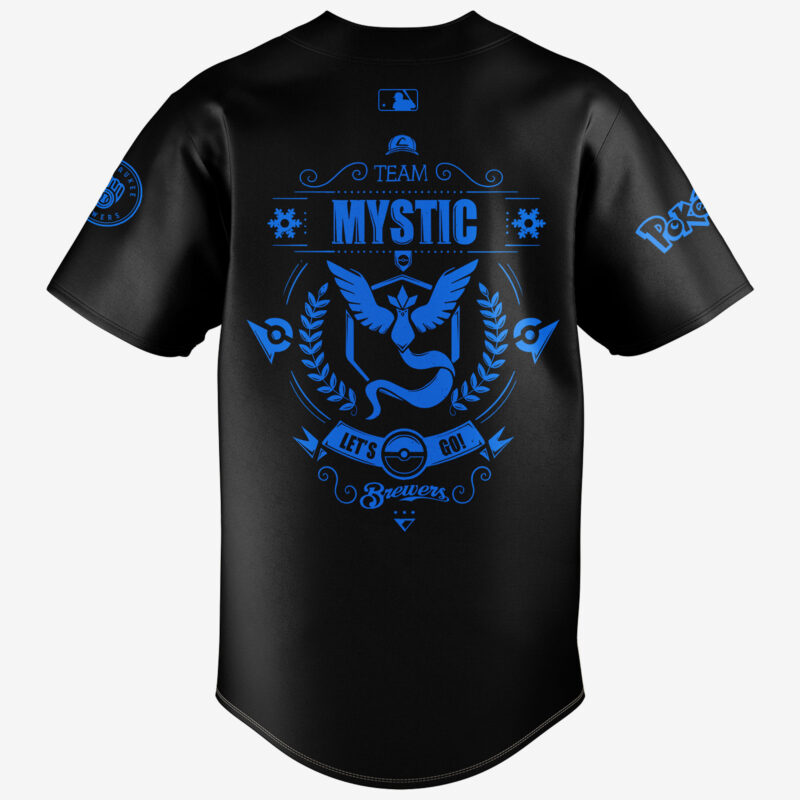 Special New Edition Milwaukee Brewers x Pokemon Team Mystic Baseball Jersey 2025 - Image 3