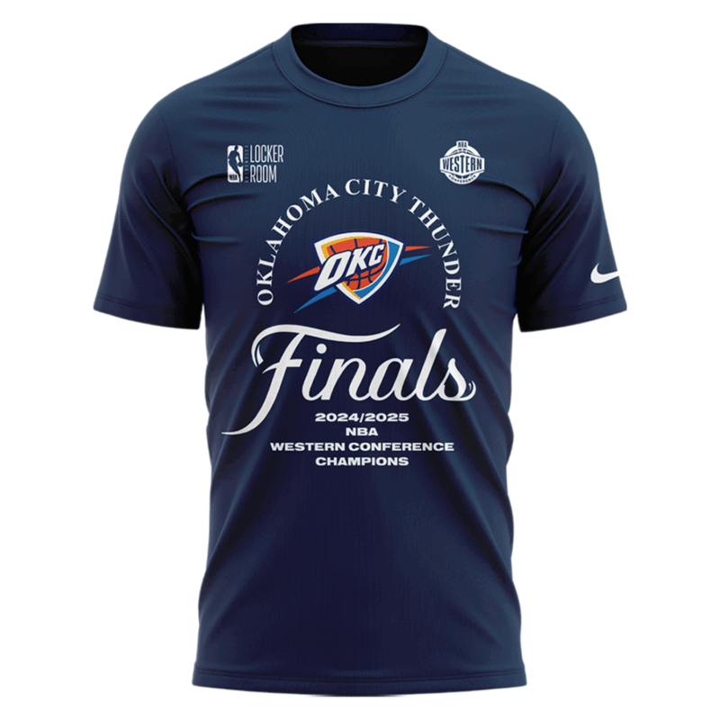 OKC THUNDER 2025 WESTERN CONFERENCE FINALS CHAMPIONS T SHIRT - Image 2