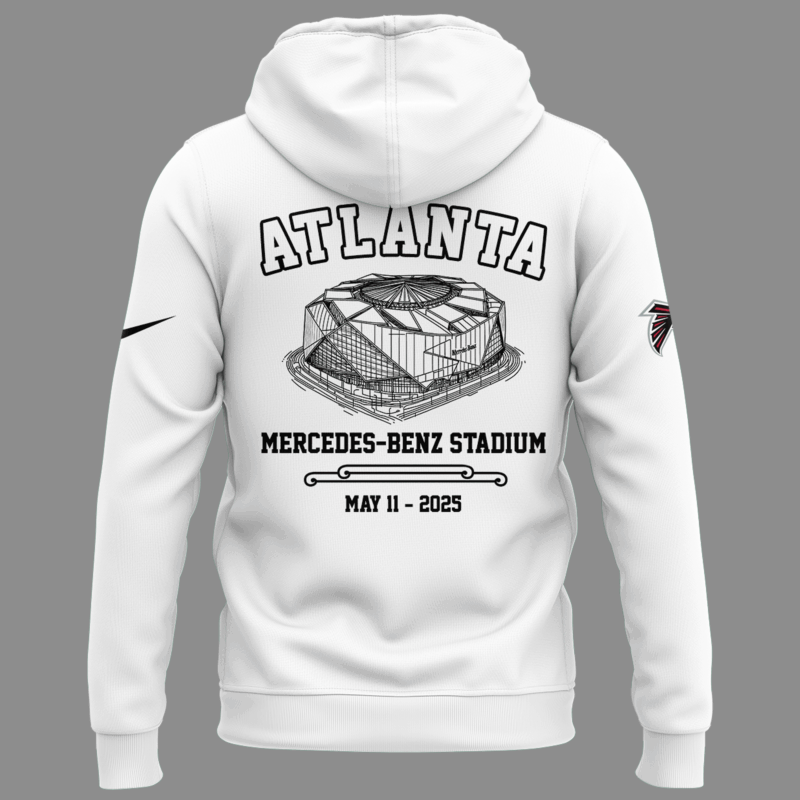 Limited Edition The Big Ass Stadium Tour x Atlanta Falcons White Hoodie 2025 - Image 3