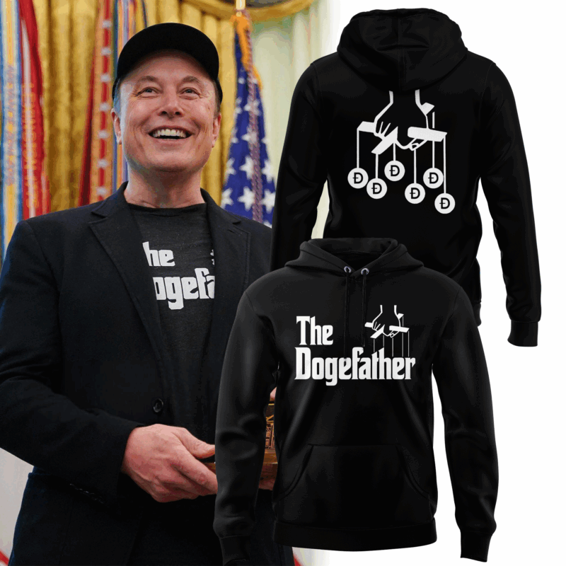 Special New Elon Musk The Dogefather Black Hoodie 2025