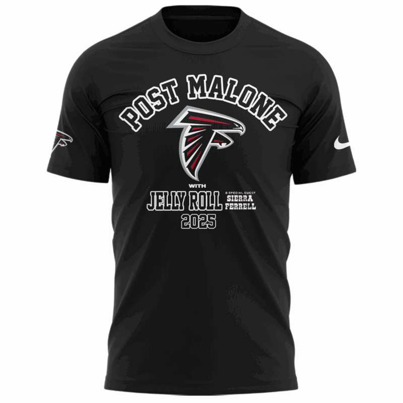 Limited Edition The Big Ass Stadium Tour x Atlanta Falcons Black Tshirt 2025 - Image 2