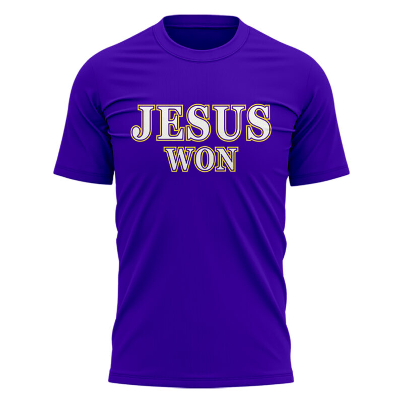 LSU Basketball Jesus Won Tee - Purple Tshirt Limited Edition. - Image 2