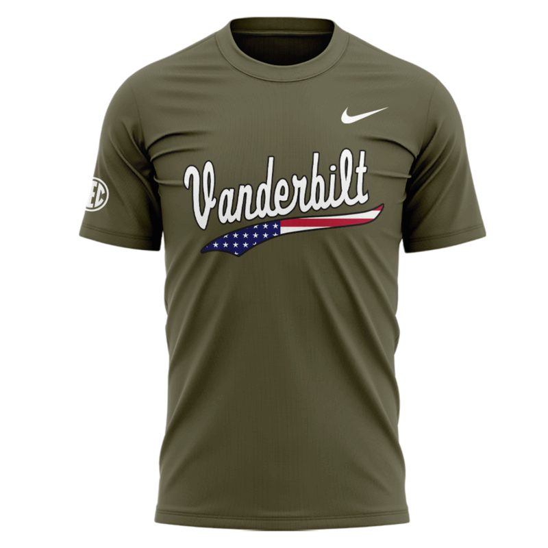 Limited Edition Vanderbilt Baseball Military Appreciation Tshirt 2025 - Image 2