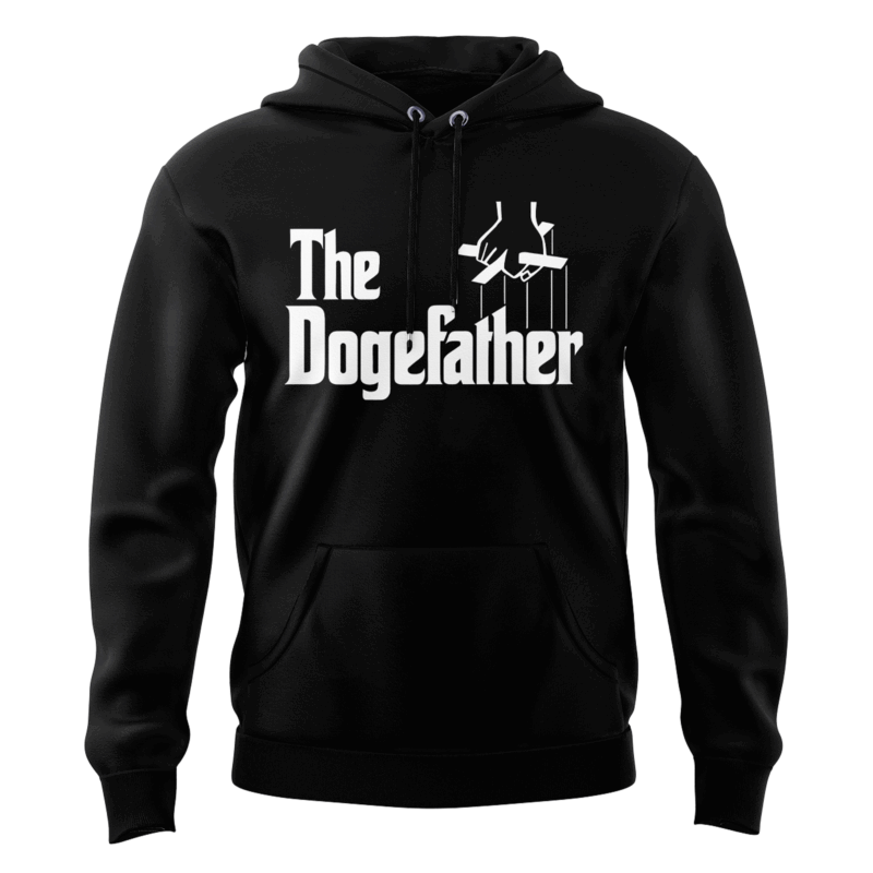 Special New Elon Musk The Dogefather Black Hoodie 2025 - Image 2
