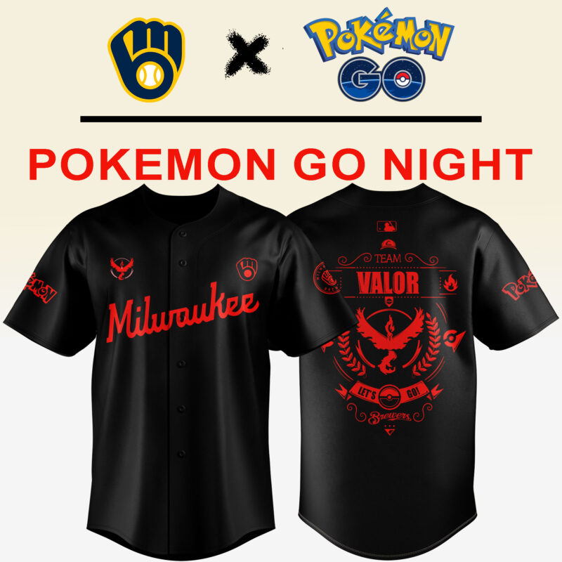Special New Edition Milwaukee Brewers x Pokemon Team Valor Baseball Jersey 2025