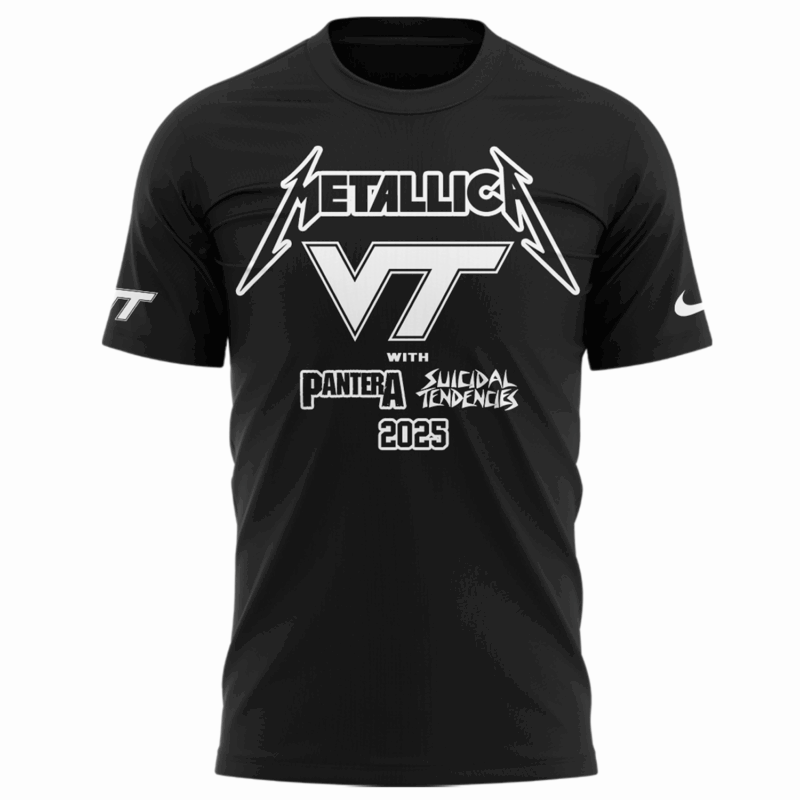 Limited Edition M72 World Tour x Virginia Tech Hokies Black Tshirt 2025 - Image 2