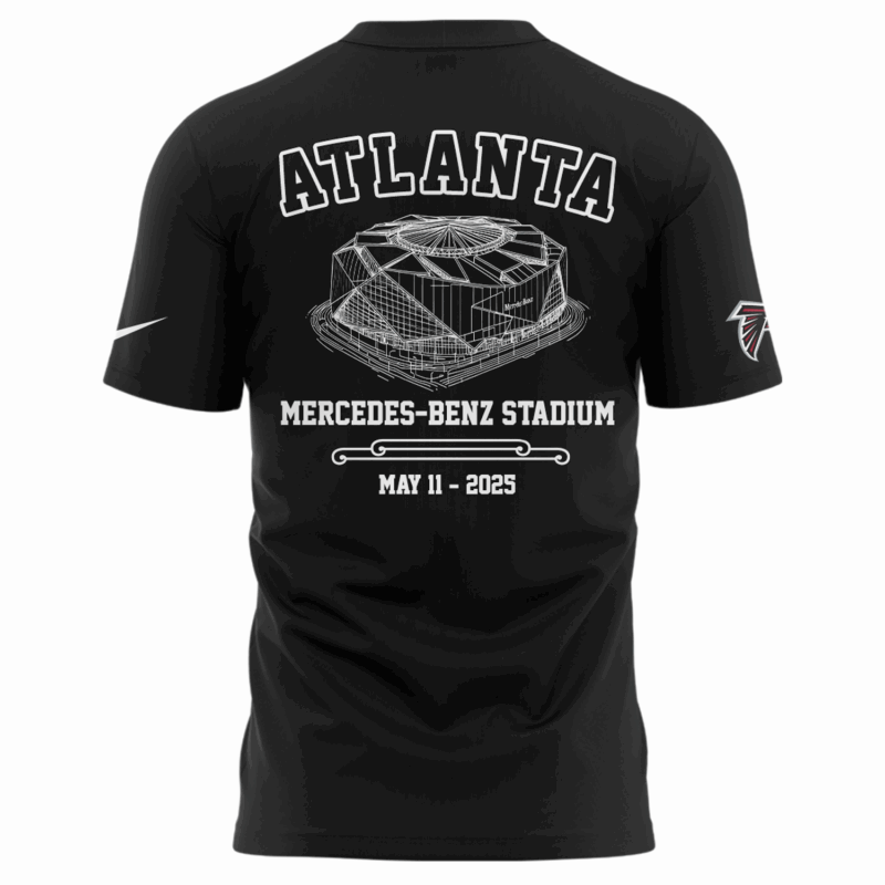 Limited Edition The Big Ass Stadium Tour x Atlanta Falcons Black Tshirt 2025 - Image 3