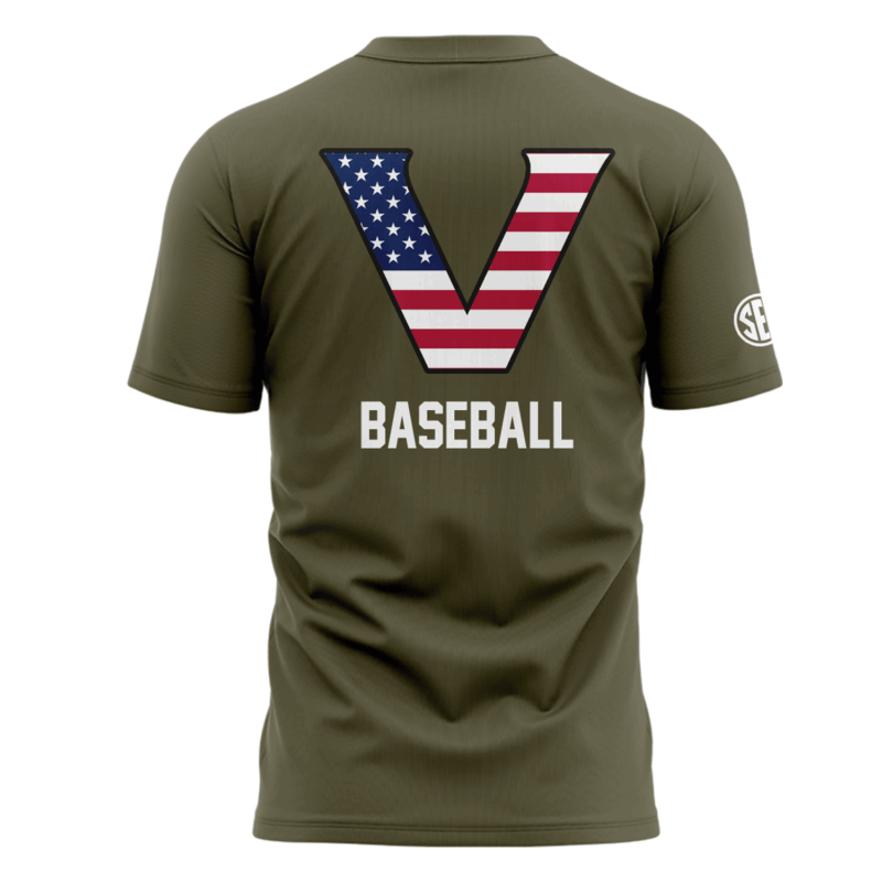 Limited Edition Vanderbilt Baseball Military Appreciation Tshirt 2025 - Image 3