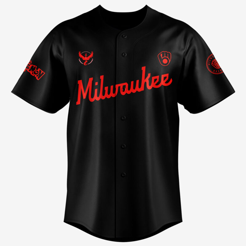 Special New Edition Milwaukee Brewers x Pokemon Team Valor Baseball Jersey 2025 - Image 2