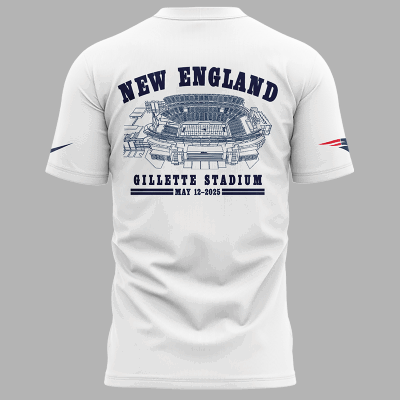 Limited Edition Grand National Tour x New England Patriots White Tshirt 2025 - Image 3