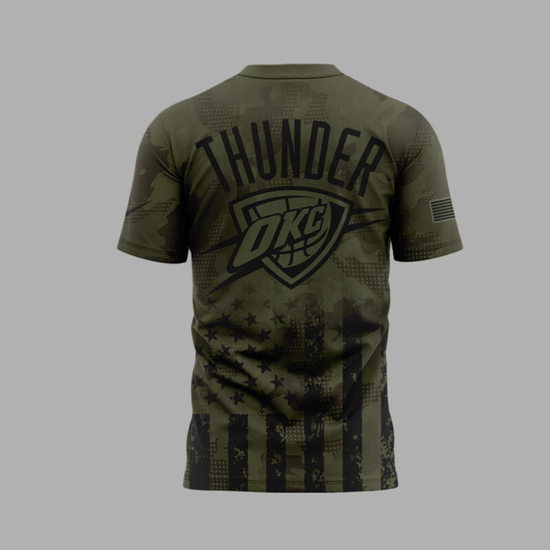 Special New Oklahoma City Thunder Military Appreciation Night Tshirt 2025 - Image 3