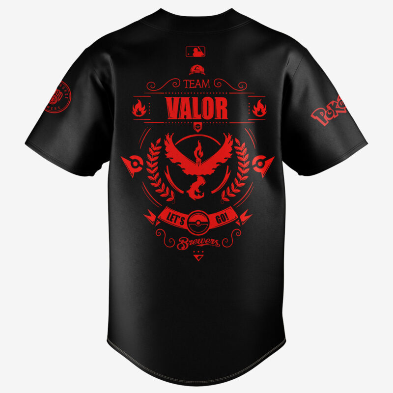 Special New Edition Milwaukee Brewers x Pokemon Team Valor Baseball Jersey 2025 - Image 3