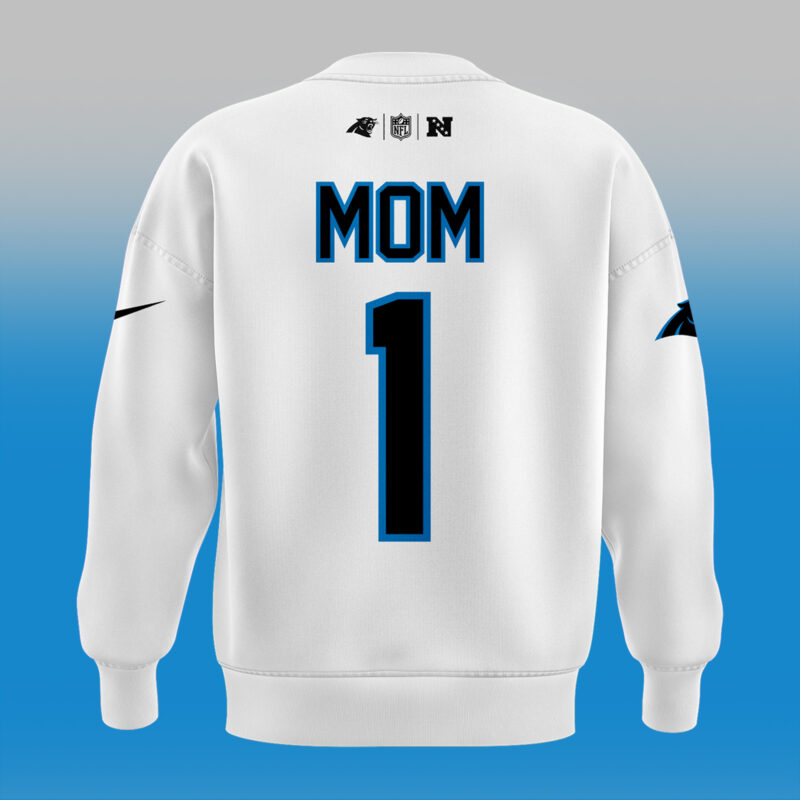 Limited Edition Carolina Panthers Happy Mother’s Day White Sweat 2025 - Image 3