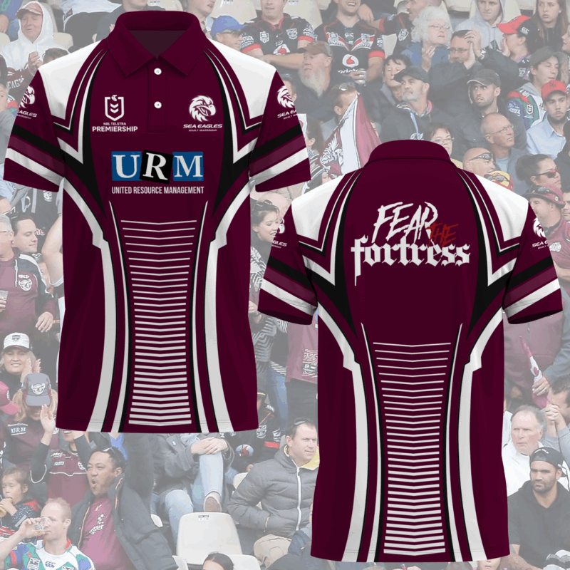 Fear The Fortress Manly Warringah Sea Eagles NRL Newest Polo Shirt MO V5