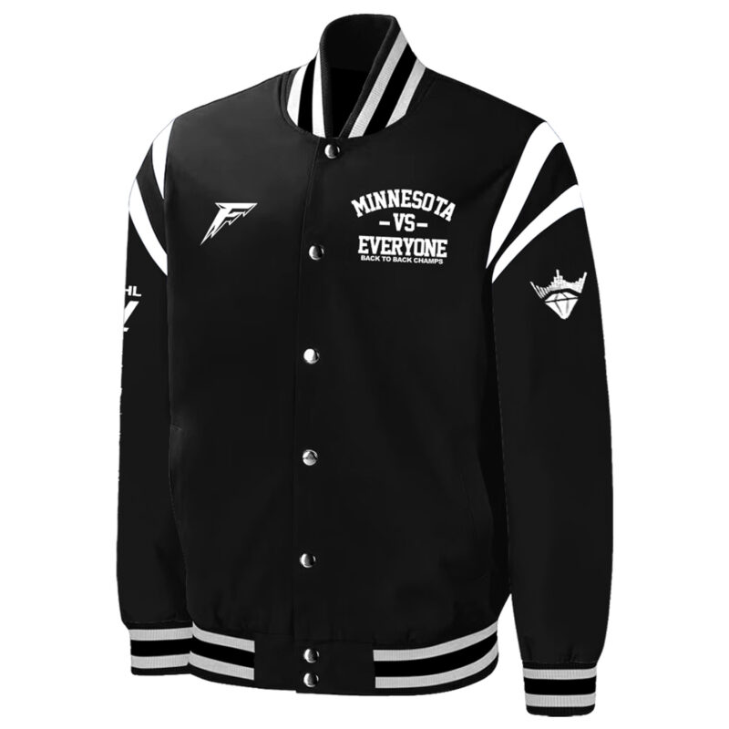 Special 2025 Back 2 Back Champions Minnesota Frost Bomber Jacket - Image 2