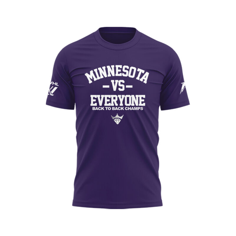 Special 2025 Back 2 Back Champions Minnesota Frost T-Shirt - Purple - Image 2