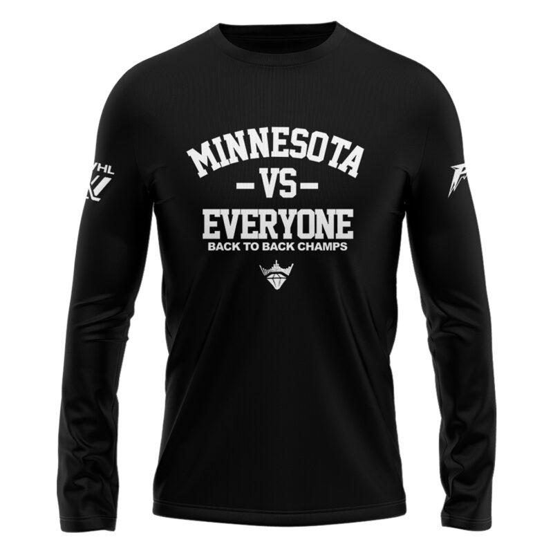 Special 2025 Back 2 Back Champions Minnesota Frost Long Sleeve Shirt - Image 2