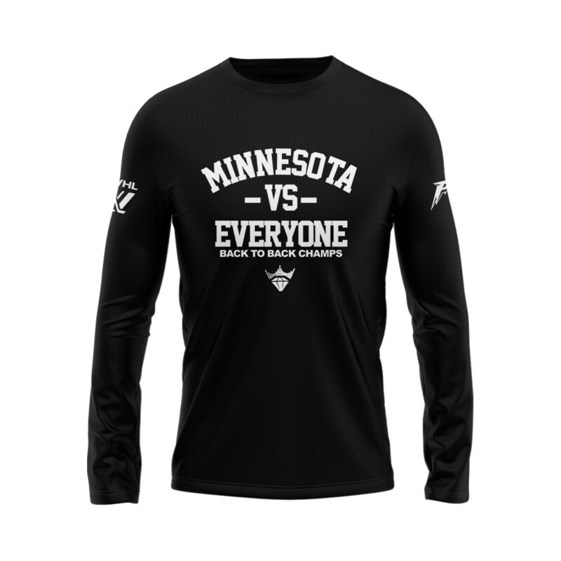 Special New Black And White Minnesota Vs Everyone Long Sleeve Shirt - Image 2