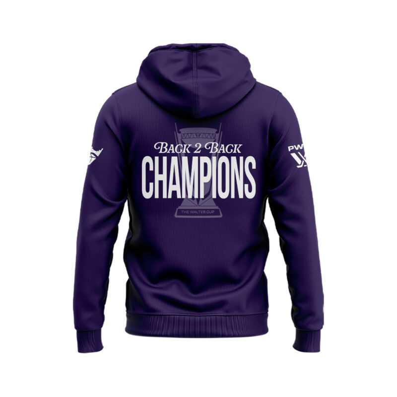 Special 2025 Back 2 Back Champions Minnesota Frost Zip Hoodie - Purple - Image 3