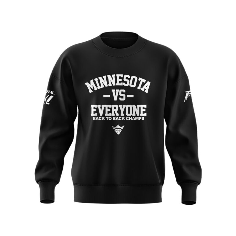 Special New Black And White Minnesota Vs Everyone Sweatshirt - Image 2