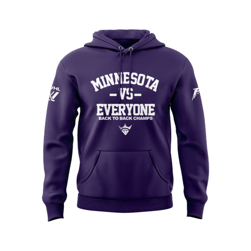 Special 2025 Back 2 Back Champions Minnesota Frost Hoodie - Purple - Image 2
