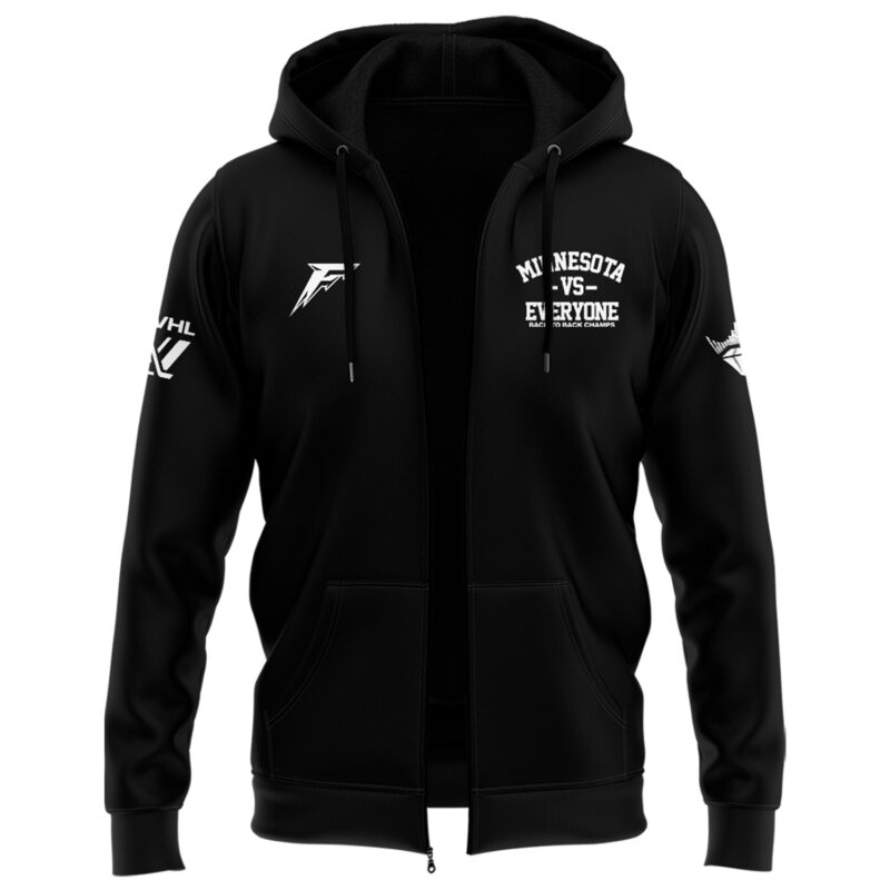 Special 2025 Back 2 Back Champions Minnesota Frost Zip Hoodie - Image 2