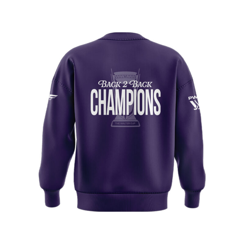 Special 2025 Back 2 Back Champions Minnesota Frost Sweatshirt - Purple - Image 3