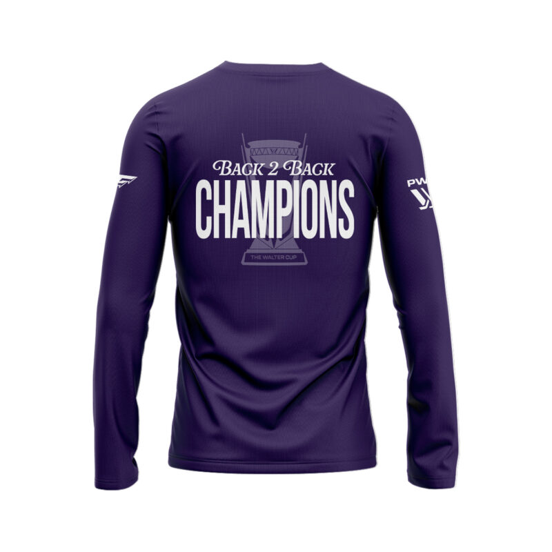 Special 2025 Back 2 Back Champions Minnesota Frost Long Sleeve Shirt - Purple - Image 3