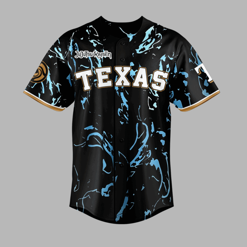 Limited Edition Texas Rangers x Jujutsu Kaisen Night Jersey 2025 Custom Name And Number - Image 2