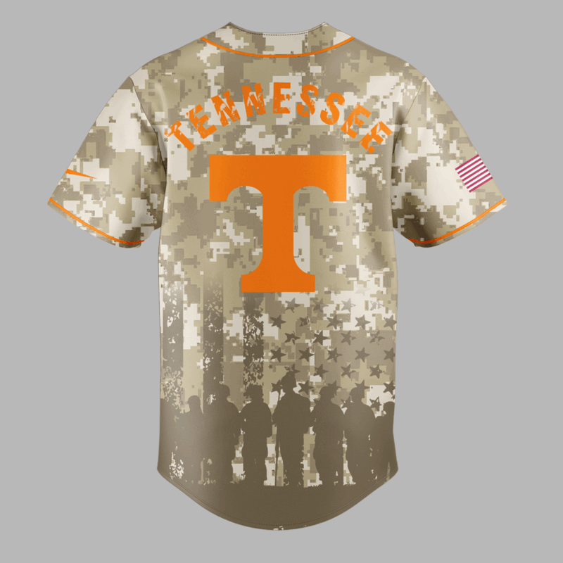 Limited Edition Tennessee Volunteers Military Appreciation Baseball Jersey 2025 - Image 3