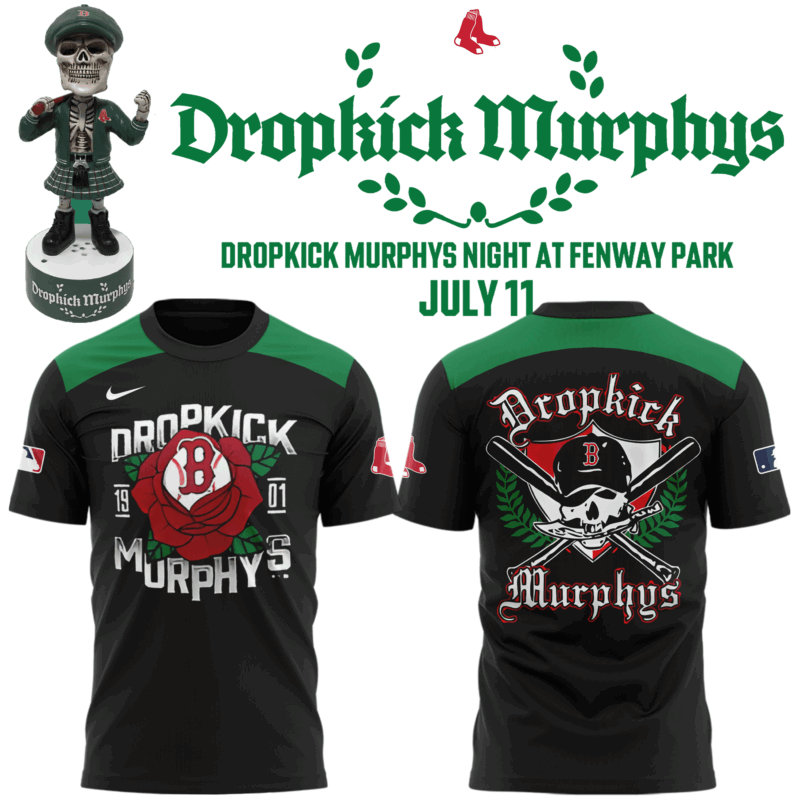Limited edition Boston Red Sox x Dropkick Murphys Night 2025 Tshirt